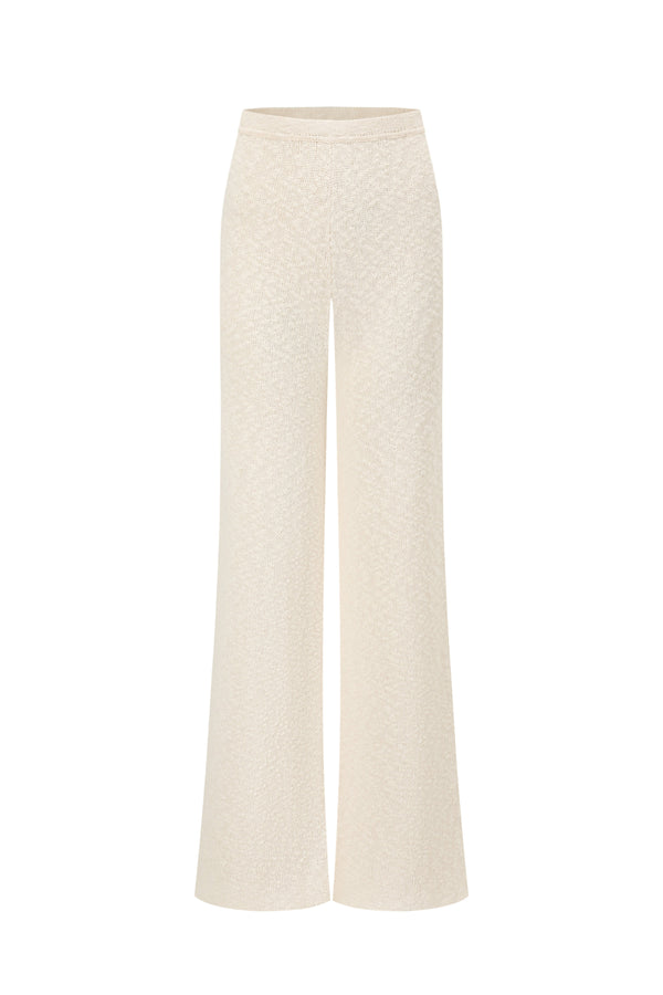 SWAYING/KNIT textured straight pants SW24SS3B11 white